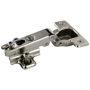 2 charnières invisibles acier nickelé pour porte à recouvrement - Ø 35 mm