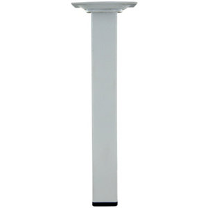 Pied carré en acier blanc pour lit, meuble, table basse H. 250 mm