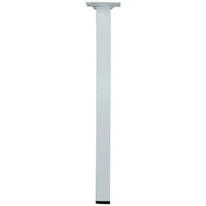 Pied carré en acier blanc H. 350 mm