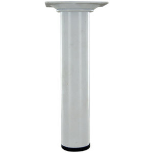 Pied rond en acier blanc H. 150mm Ø 30 mm