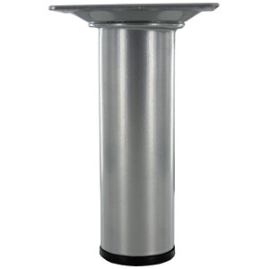 Pied rond en acier gris aluminium H. 100 mm Ø 30 mm