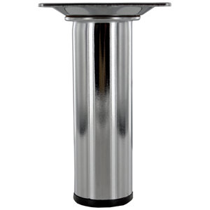 Pied rond en acier chromé Ø 30 mm H. 100 mm