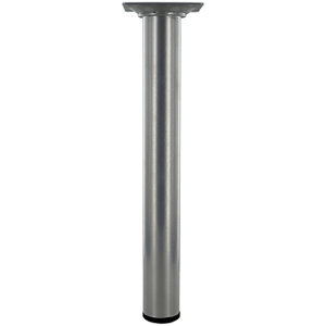 Pied pour table basse, lit, meuble gris alu Ø 30 mm H.250 mm