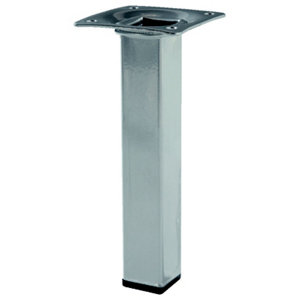 Pied carré en acier gris alu 25x25 mm H. 150 mm
