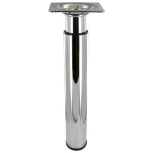 Pied zoom en acier chromé Ø 30 mm avec platine 60x60 mm