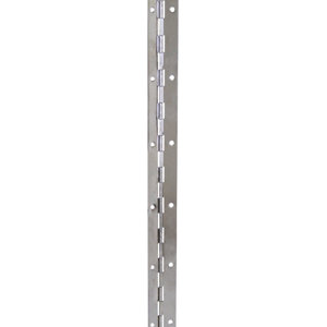 Charnière à piano en acier nickelé pour tout élément à aménager H. 96 cm l. 3,2 cm