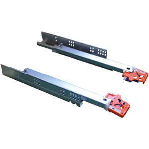 Coulisse à amortisseur en acier zingué pour tiroir en bois P. 500 mm