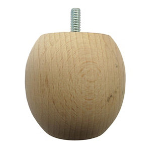 Pied de lit boule brut H. 70 mm x Ø 78 mm