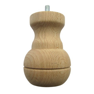 Pied de lit miche brut H. 100 mm x Ø 75 mm