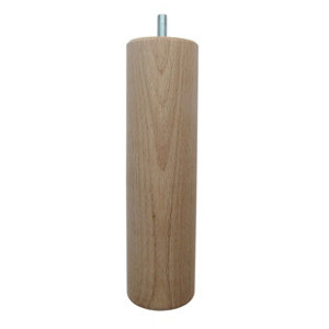 Pied de lit rond long en bois H. : 200 mm, Ø : 55 mm