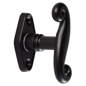 Bouton de crémone coque en fer noir