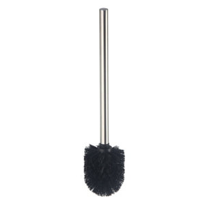 Brosse WC noir chromé -  P. 8 cm x H. 35 cm x l. 8 cm
