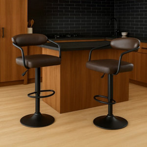 Lot de 2 tabourets de bar industriel réglables 84 à 104 cm LINO