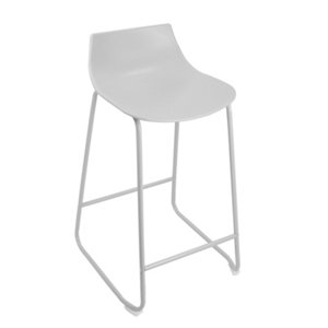 Tabouret de bar KUMO blanc assise polypropylène structure acier 48x51x84 cm