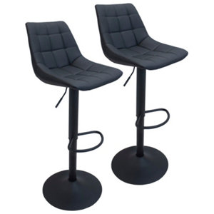 Lot de 2 tabourets de bar noir "Lenon" - l.42 x p.47 x h.108 cm.