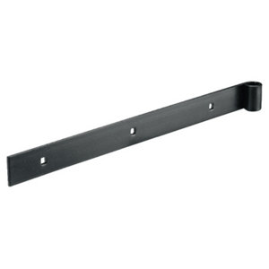 Penture droite bout carré en acier traité de couleur noire longueur 80 cm