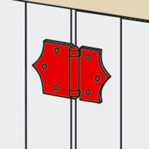 Charnière décorative en acier zinguée blanc - 74x4 2xL85mm