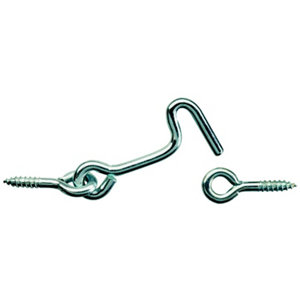 Crochet de contrevent en acier zingué - Blanc - 4 x 50 mm