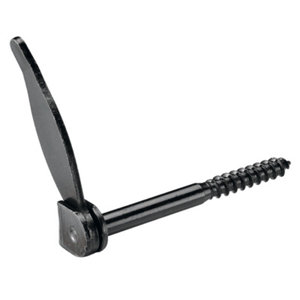 Arrêt de volet tourniquet à tirefond en acier zingué - Noir - Ø 10 x L. 115 mm