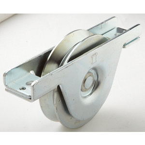 Roue gorge à encastrer en zinc blanc Ø 90 mm