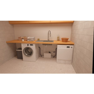 Pompe de relevage à 3 entrées eaux usées - D. L.42,5 X H.29,1 X P.19,4cm