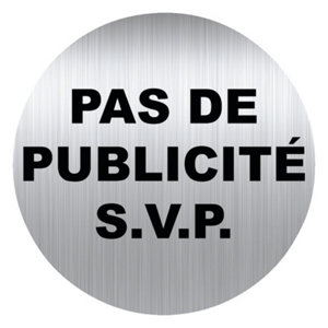 Adhesif aluminium : "Pas de pub S.V.P"