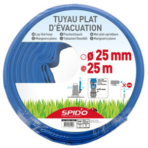 Tuyau d'évacuation en caoutchouc 25 m plat 25 mm