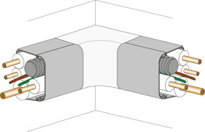 Coude intérieur 90° pour goulotte 80 x 60 cm spécial climatiseur fixe Autogyre - vue 1