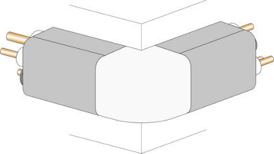 Coude extérieur 90° pour goulotte 80 x 60 cm spécial climatiseur fixe Autogyre - vue 1