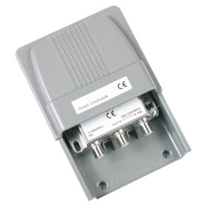 Coupleur TV/SAT pour assembler 2 câbles d'arrivée d'antennes terrestre et satellite
