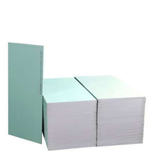 Quart de plaque de plâtre BA 13 hydrofuge NF** - L. 1,25 x l. 0,60 m x Ép. 12 mm