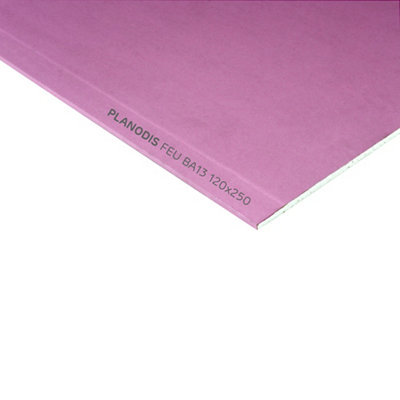 Plaque de plâtre feu Planodis 250 x 120 cm ép.12 5 mm vendue à la plaque zone « Nord » - vue 1