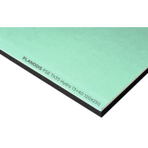 Doublage plaque de plâtre hydrofuge + polystyrène TH 35 - L. 2,50 x l. 1,20 m x Ép. 13 + 40 mm