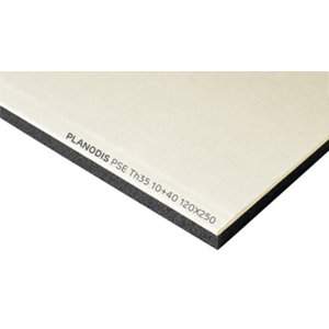 Doublage plaque de plâtre + polystyrène TH 35 - L. 2,50 x l. 1,20 m x Ép. 10 + 40 mm