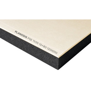 Doublage plaque de plâtre + polystyrène TH 35 - L. 2,50 x l. 1,20 m x Ép. 10 + 80 mm