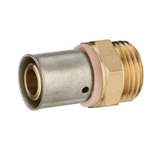 Raccord droit à sertir PER Mâle 3/8" - D12 - Lot de 5 pièces