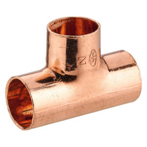 2 tés à souder pour tube cuivre Ø 22 mm avec embouts F