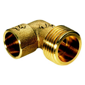 2 coudes fer cuivre embouts M 15x21 mm pour tube cuivre Ø 14 mm