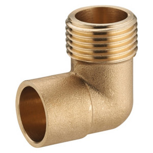 2 coudes fer cuivre embouts M 15x21 mm pour tube cuivre Ø 16 mm