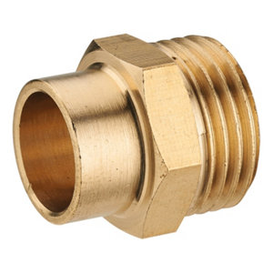 2 manchons en laiton M 15 x 21 pour tubes fer cuivre Ø 16 mm