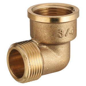 2 coudes à visser en laiton - 90 ° M/F 12 x 17 mm