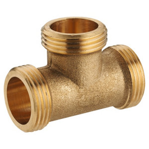 2 tés en laiton M 12 x 17 mm