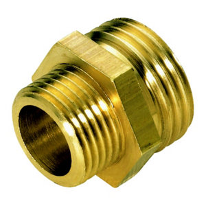 2 mamelons réduits en laiton avec embouts M 15 x 21 mm et 12 x 17 mm