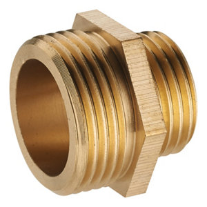 2 mamelons réduits en laiton avec embouts M 20 x 27 mm et 15 x 21 mm