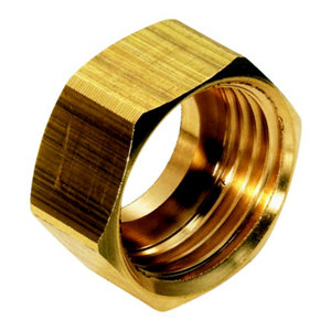 2 écrous en cuivre pour collet battu - Ø 14 mm 6 pans 15x21 mm