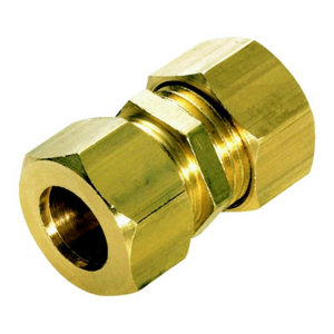 Raccord bicônes égaux en laiton de Ø 14 mm avec olive