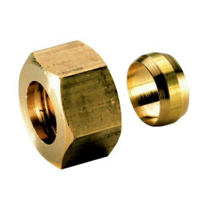 Tube et raccord en laiton Ø de 10 mm bicônes femelle 12x17 mm