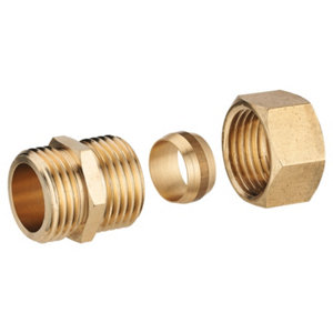 Tube et raccord en laiton Ø de 14 mm bicônes mâles 15x21 mm