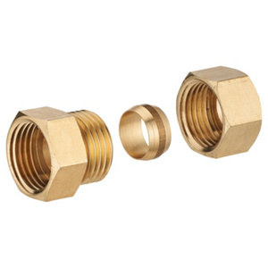 Tube et raccord en laiton d'un Ø de 12 mm bicônes femelle 12x17 mm