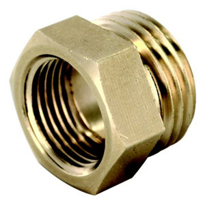 2 mamelons réduits en laiton avec embout M 12 x 17 mm et embout F 08 x 13 mm